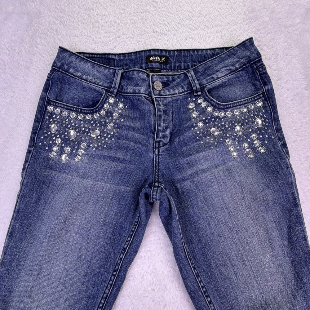 Allen B By Allen Schwartz Skinny Jeans Womens 10 (32x31) Rhinestone Bedazzle